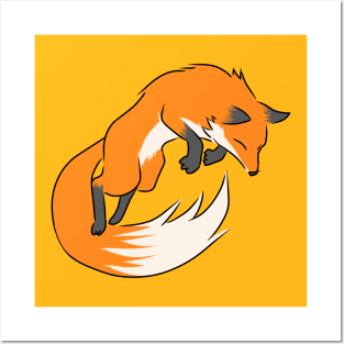 Jumping fox Posters and Art